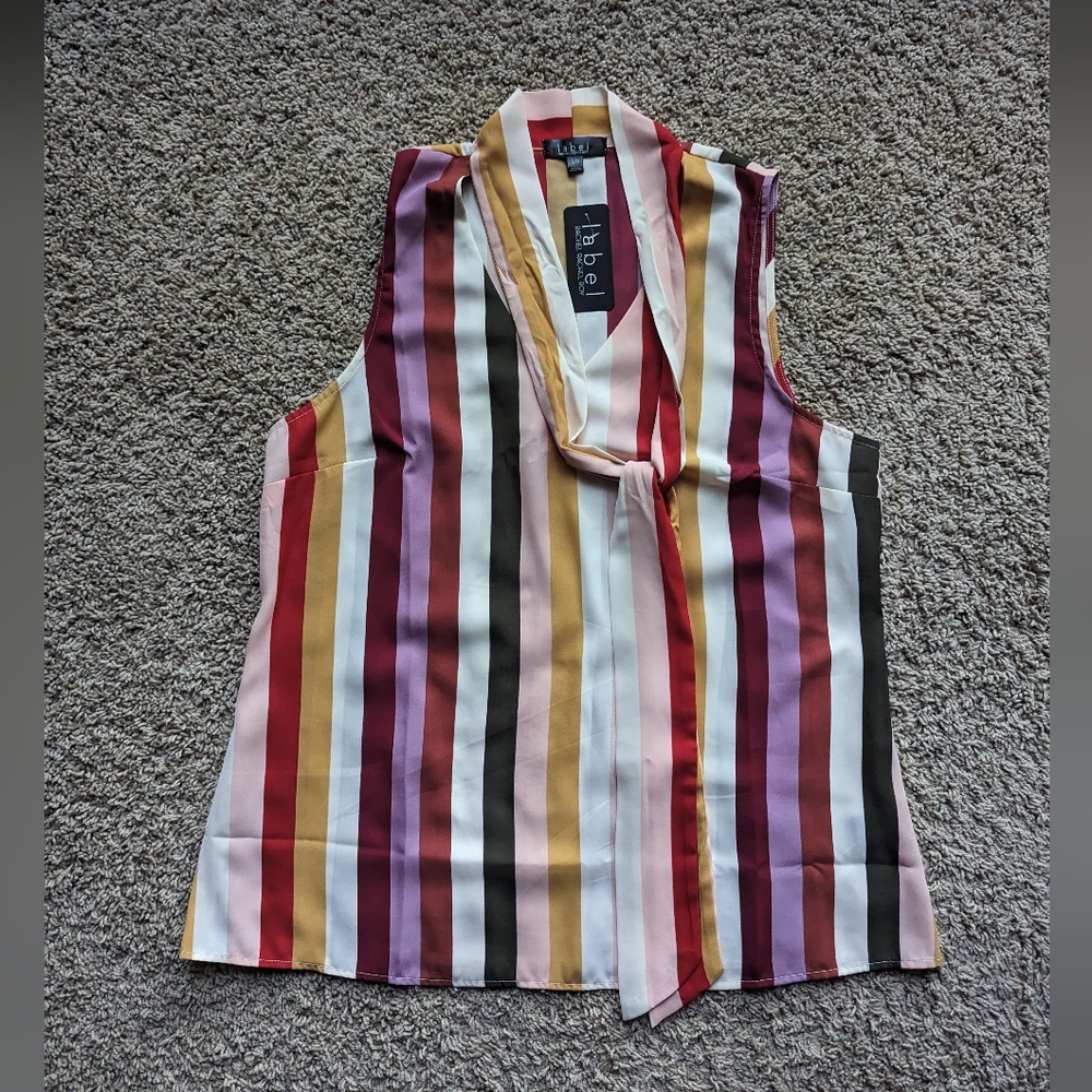 Multicolor striped tank top sz. L